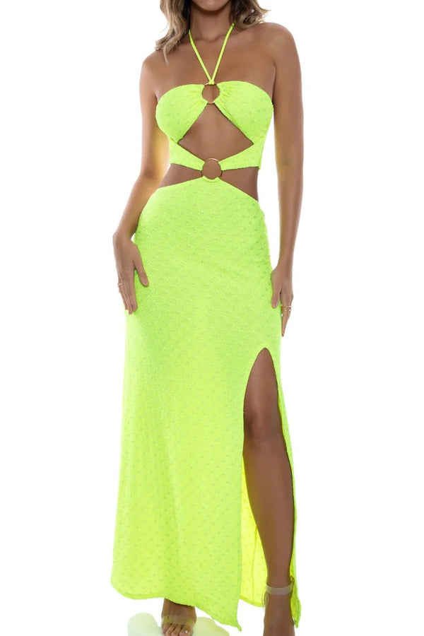 Luli Fama Brilla Double Loop Bandeau Long Dress