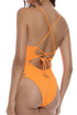 Luli Fama Wavy Baby Square Neck Laced Up One Piece