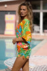 Luli Fama Palm Breeze Cabana V Neck Dress