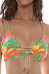 Luli Fama Palm Breeze Wavy Luxe Stitch Drawstring Keyhole Bralette Top