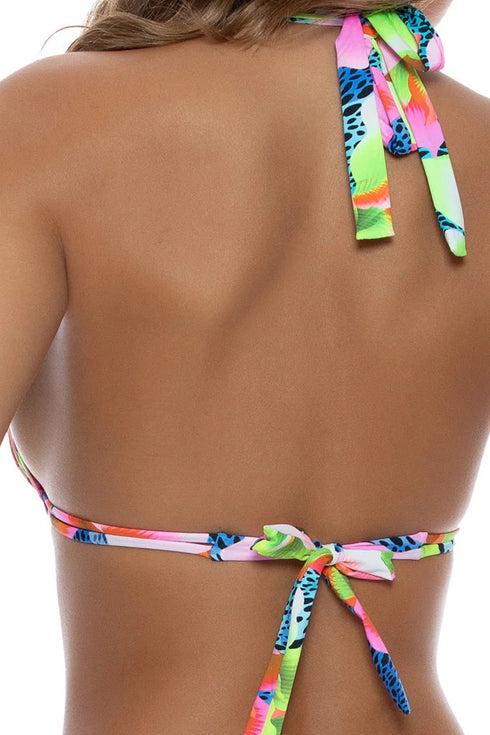 Luli Fama Tropical Illusions Triangle Halter Top