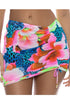 Luli Fama Tropical Illusions Scrunch Up Mini Skirt
