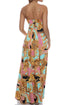 Luli Fama Miami Daydream Chain Bralette Side Slit Maxi Dress