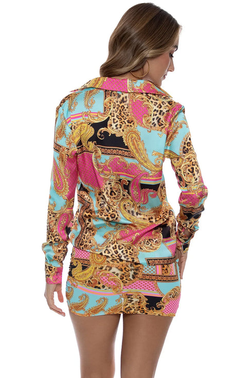 Luli Fama Miami Daydream Scrunch Up Mini Skirt