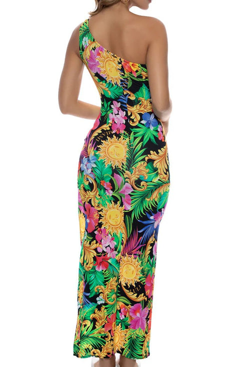 Luli Fama Love By The Sun Asymmetrical Cut Out Maxi Dress