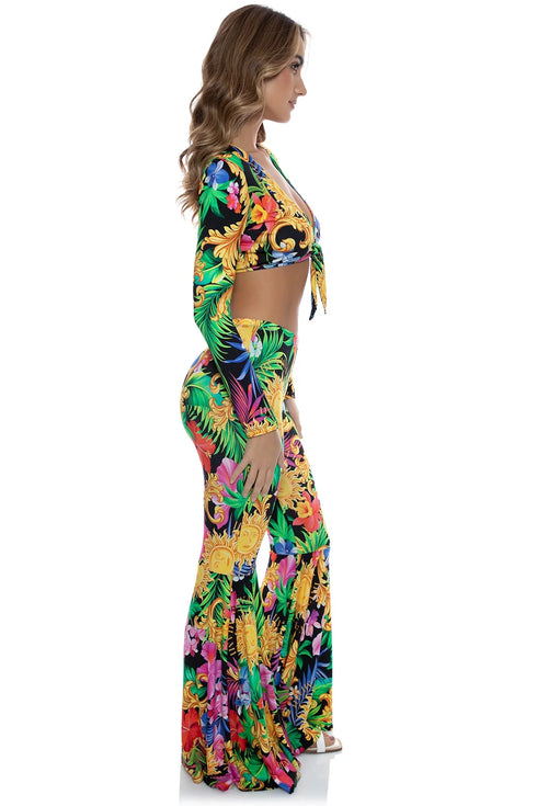 Luli Fama Love By The Sun Front Knot Crop Top