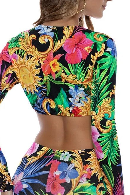 Luli Fama Love By The Sun Front Knot Crop Top