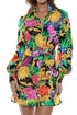 Luli Fama Love By The Sun Belted Long Sleeve Shirt Dress