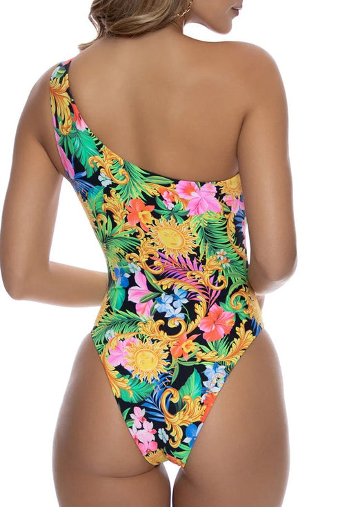 Luli Fama Love By The Sun Asymmetrical Cut Out Ring Bodysuit