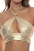 Luli Fama Medusa Ring Halter Peek A Boo Top