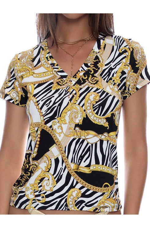 Luli Fama Goddess Vibes V Neck T Shirt