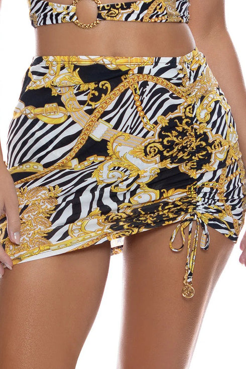 Luli Fama Goddess Vibes Scrunch Up Mini Skirt