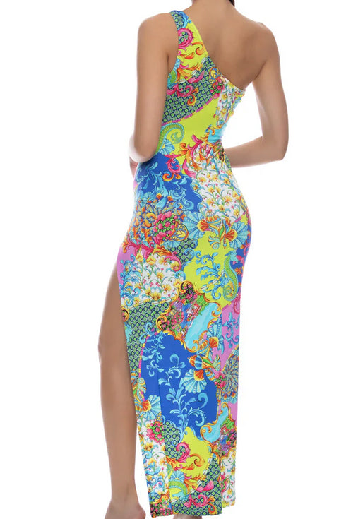 Luli Fama La Costa Asymmetrical Cut Out Maxi Dress