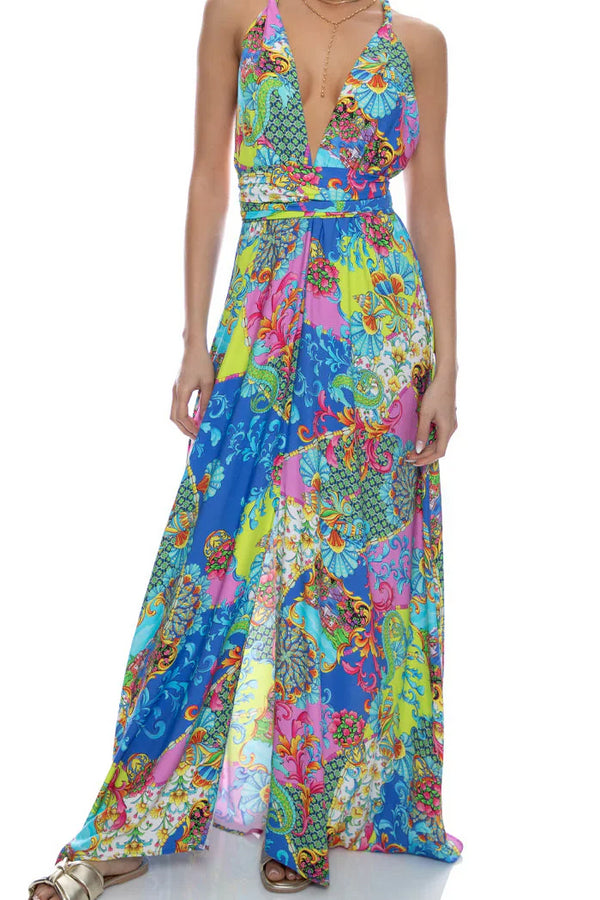 Luli Fama La Costa Convertible Maxi Dress