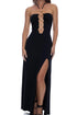 Luli Fama Inner Circle Halter Ring Long Dress