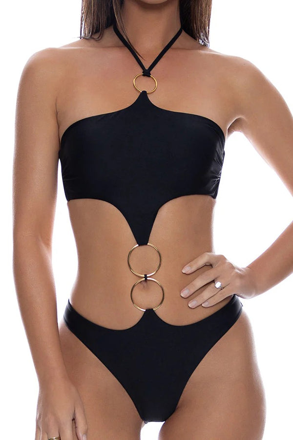 Luli Fama Inner Circle Handkerchief Multi Ring Monokini