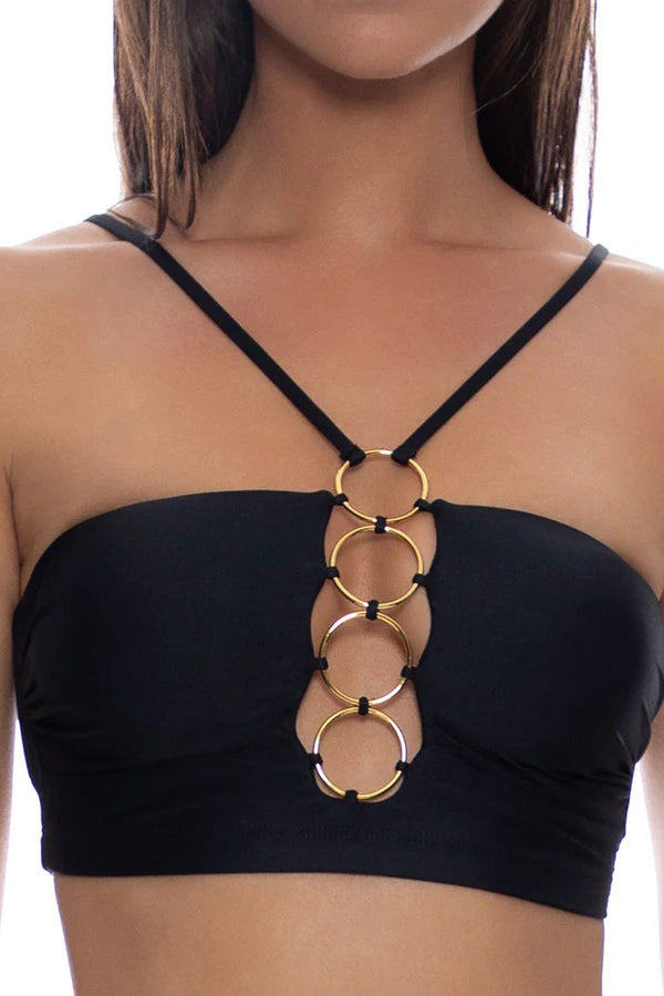 Luli Fama Inner Circle Halter Ring Cropped Top