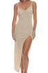 Luli Fama Sail On Fitted Side Slit Maxi Dress