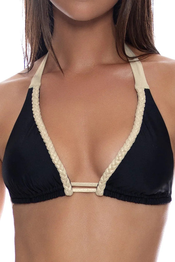 Luli Fama Sail On Braided Triangle Halter Top