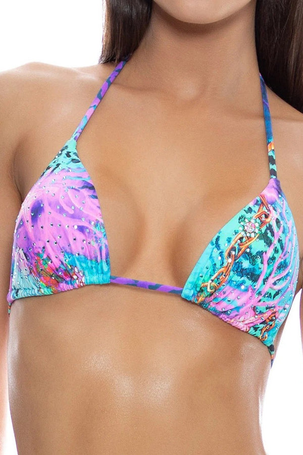 Luli Fama Treasure Crystallized Seamless Triangle Top