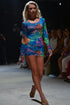 Luli Fama Tropical Siren Long Sleeve Mini Dress