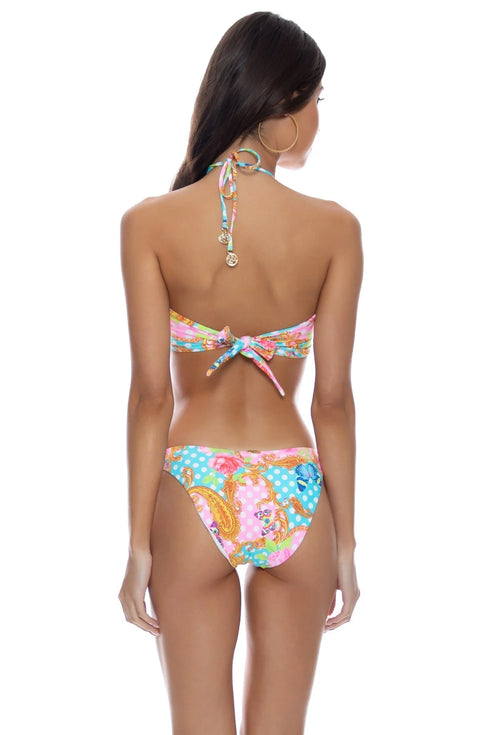 Luli Fama She's Cute Ring Drawstring Bandeau Top