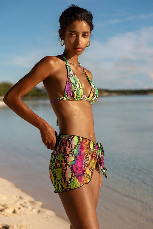 Luli Fama Electric Skin Sarong Mini Skirt