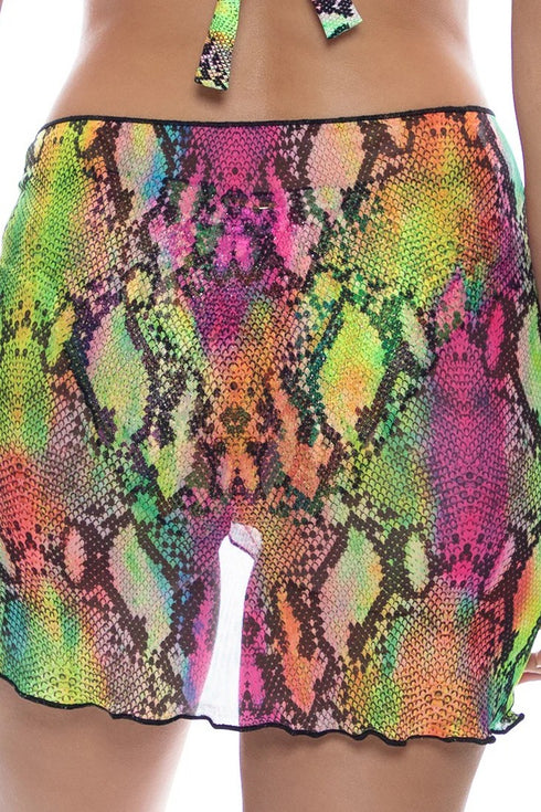 Luli Fama Electric Skin Sarong Mini Skirt
