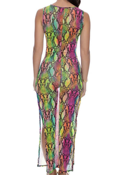 Luli Fama Electric Skin Maxi Tank Dress