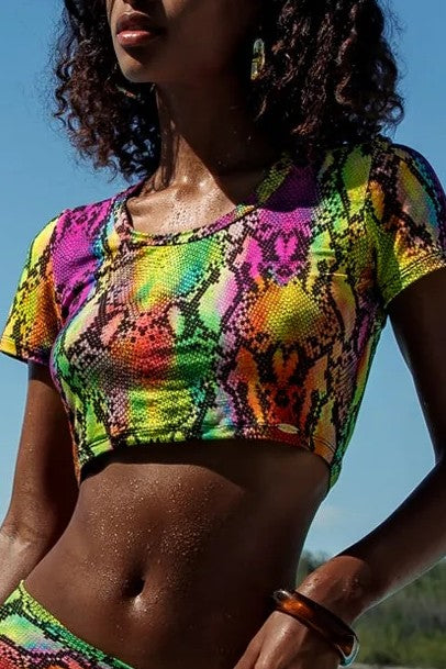 Luli Fama Electric Skin Crop Top