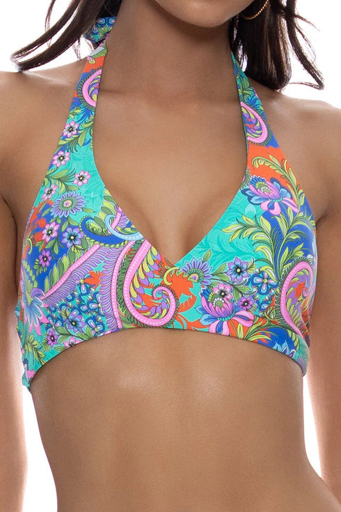 Luli Fama In The Groove Cross Front Halter Top