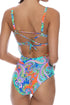 Luli Fama In The Groove Square Neck Laced Up One Piece Fuller Back