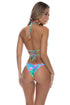 Luli Fama Seaglass Fantasy Crystallized Seamless Ruched Back Brazilian Tie Side Bottom