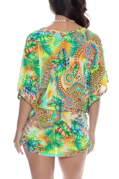 Luli Fama Sun Stones Cabana V Neck Dress