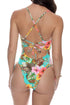 Luli Fama Visions of Paradise Chain Square Neck Laced Up One Piece
