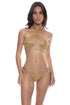 Luli Fama Golden Sunset Ring Halter Peek A Boo Top