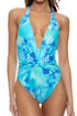 Luli Fama Aqua Dreams Front Twist Halter One Piece
