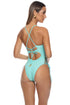 Luli Fama Sunkiss Glow Square Neck Laced Up One Piece