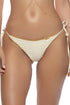 Luli Fama White Sands Luxe Stitch Seamless Wavy Ruched Back Brazilian Tie Side Bottom