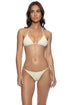 Luli Fama White Sands Luxe Stitch Seamless Wavy Ruched Back Brazilian Tie Side Bottom