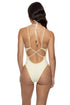Luli Fama White Sands Luxe Stitch V-neck One Piece Bodysuit