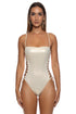 Luli Fama Liquid Voltage Square Neck Laced Up One Piece