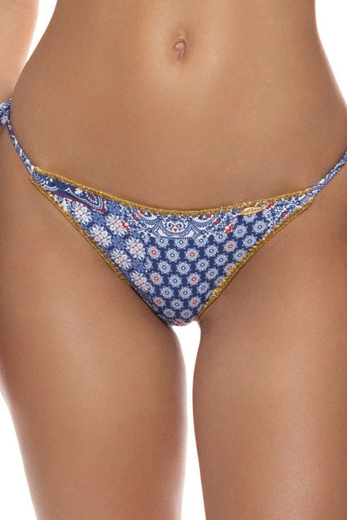 Luli Fama Americana Vibes Luxe Stitch Seamless Wavy Americana Vibes Ruched Back Brazilian Tie Side Bottom