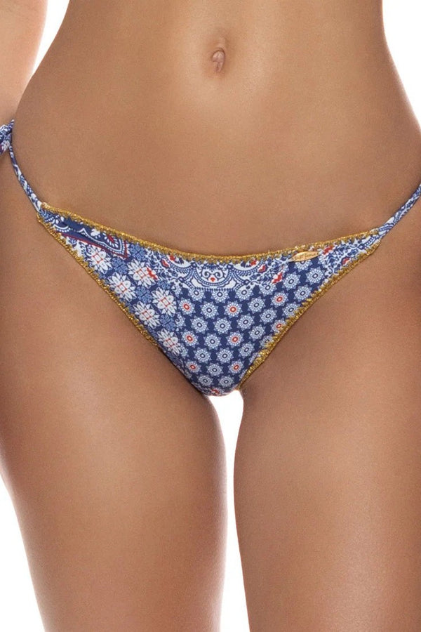 Luli Fama Americana Vibes Luxe Stitch Seamless Wavy Americana Vibes Ruched Back Brazilian Tie Side Bottom