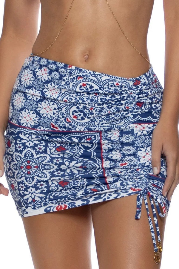 Luli Fama Americana Vibes Scrunched Up Mini Skirt