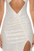Luli Fama Sunlit Oasis Peek A Boo Ruched Side Slit Maxi Dress