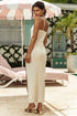 Luli Fama Sunlit Oasis Fitted Side Slit Maxi Dress
