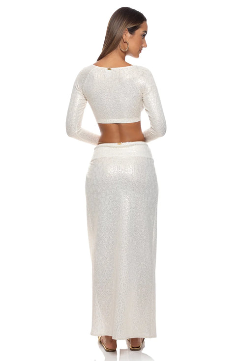Luli Fama Sunlit Oasis Twist Front Skirt