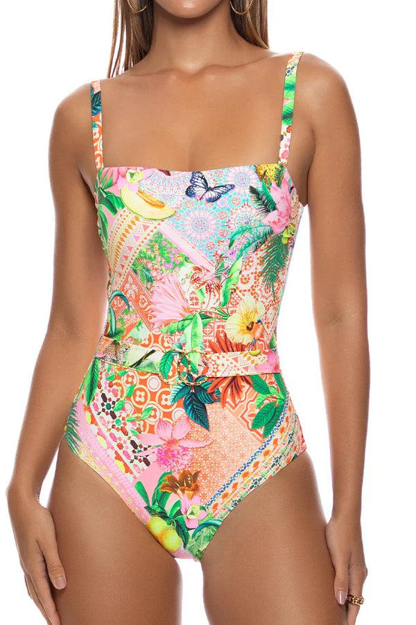 Luli Fama Opulent Eden Square Neck One Piece