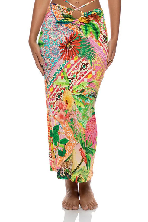Luli Fama Opulent Eden Ring Maxi Skirt